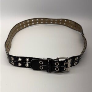 Black Belt with Silver Eyelets